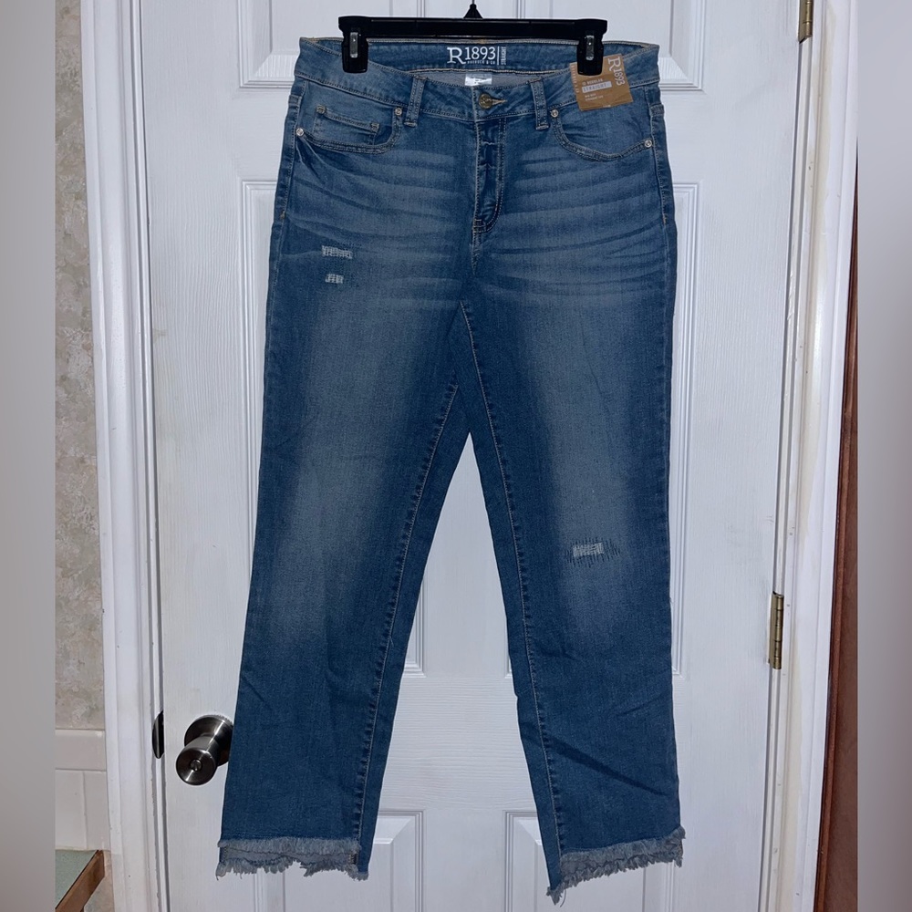 Mid Rise Straight Leg Jeans
